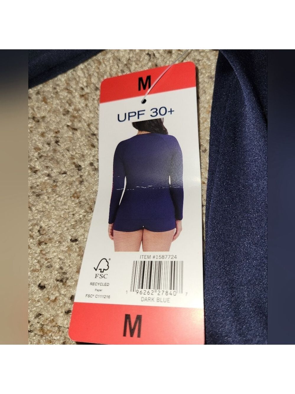 Nautica Long Sleeve UPF30+ Navy Swim Shirt Women's M - Picture 5 of 5